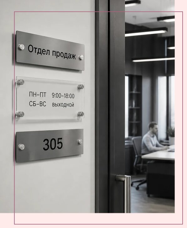Офисные таблички на дверь в Отрадном по цене от 5326 р. | Аванза-Трд